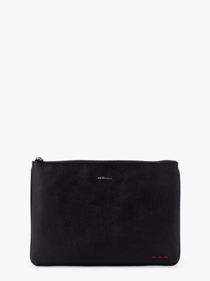 KITON CIRO PAONE Nylon Clutch Bag With Iconic Logo Embroidery