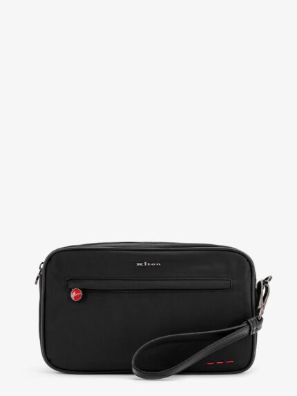 KITON CIRO PAONE Nylon Clutch Bag With Iconic Logo Embroidery