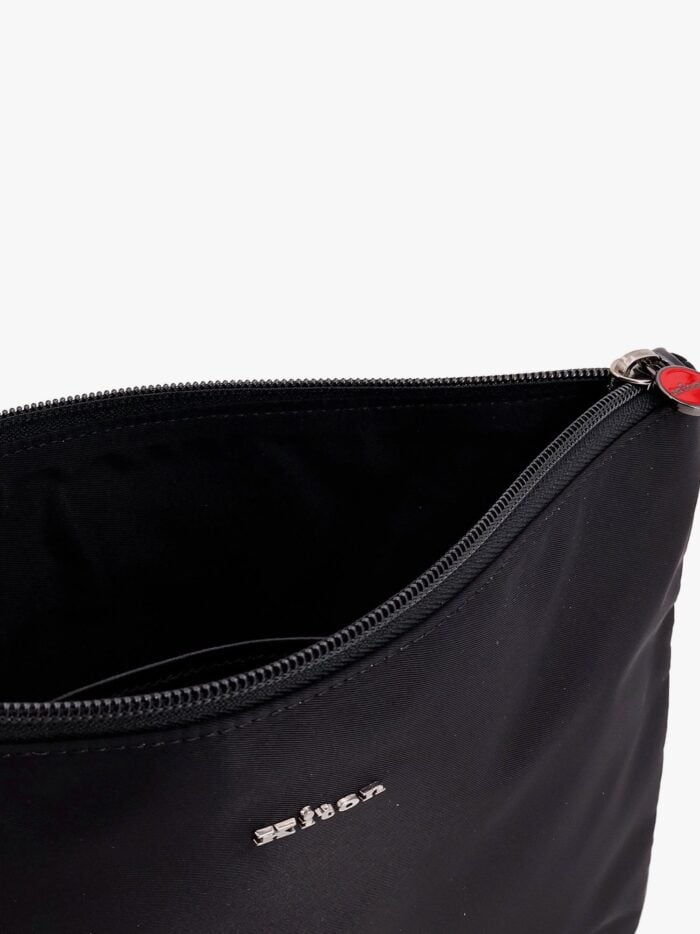 KITON CIRO PAONE Nylon Clutch Bag With Metal Lettering Logo