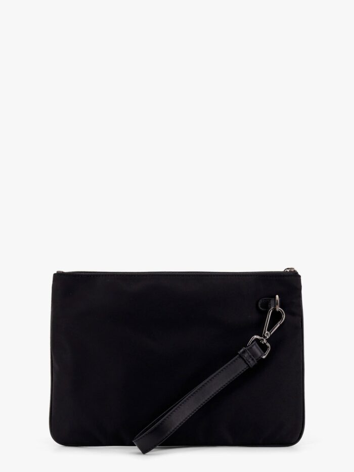 KITON CIRO PAONE Nylon Clutch Bag With Metal Lettering Logo