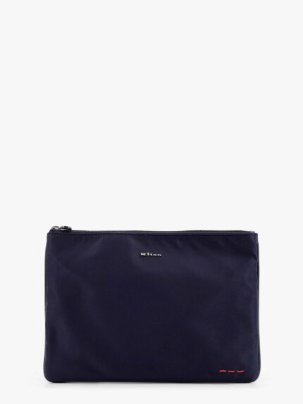 KITON CIRO PAONE Nylon Clutch With Metal Lettering Logo