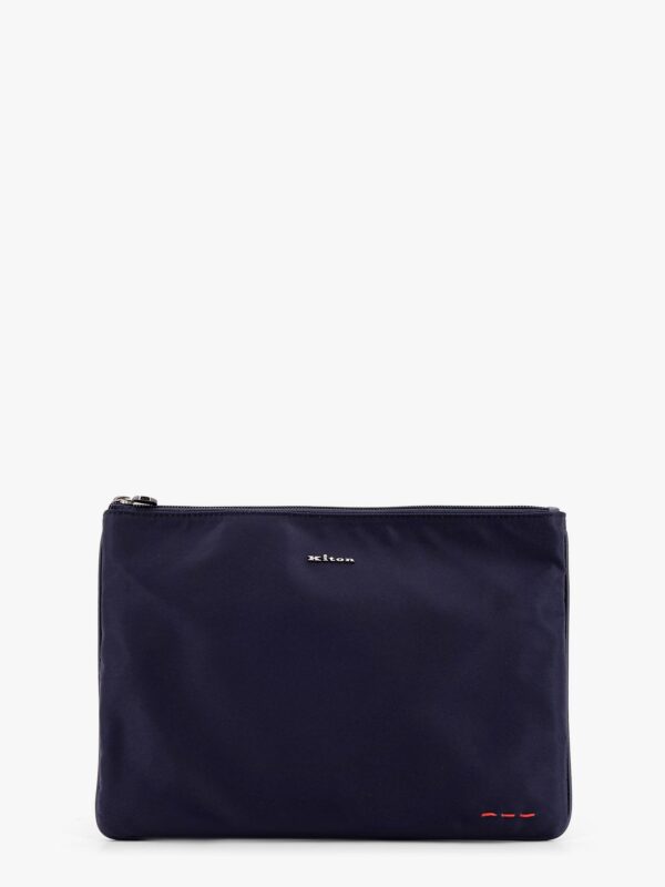 KITON CIRO PAONE Nylon Clutch With Metal Lettering Logo