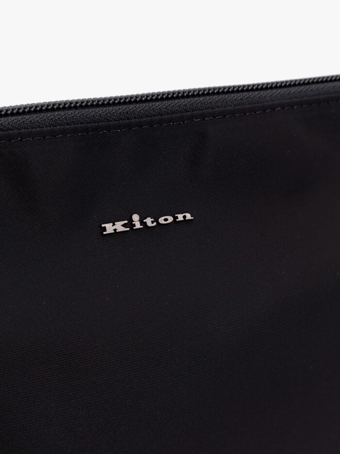 KITON CIRO PAONE Nylon Clutch With Metal Logo