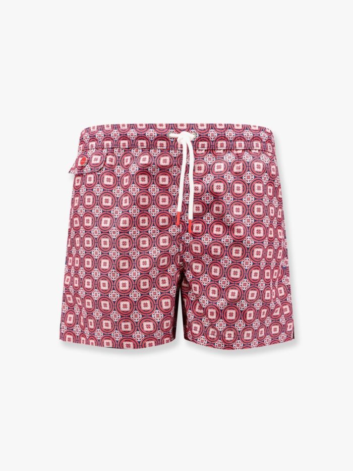 KITON CIRO PAONE Nylon Swim Trunk With All-over Maiolica Print