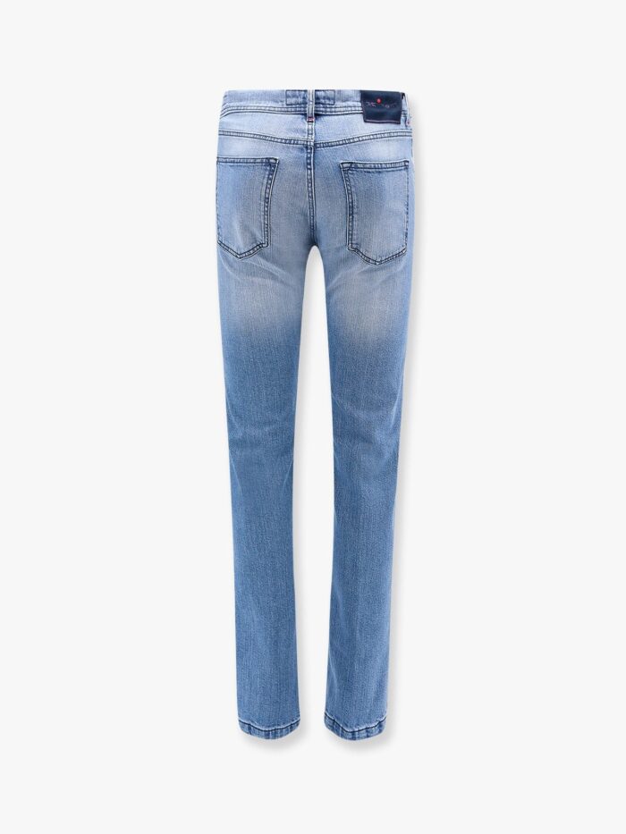 KITON CIRO PAONE Stretch Cotton Jeans With Back Logo Patch
