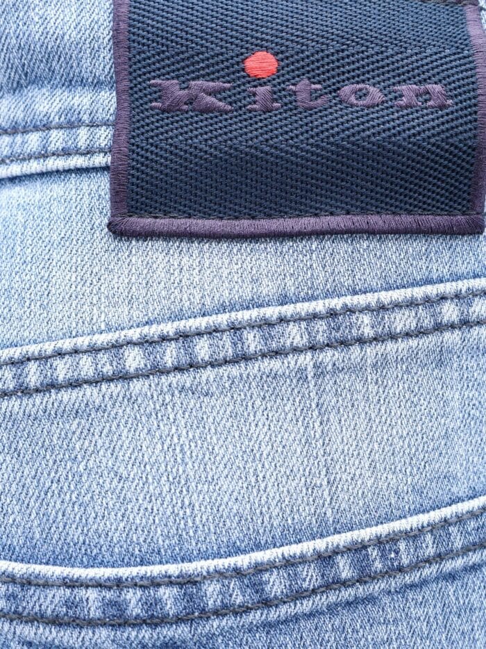 KITON CIRO PAONE Stretch Cotton Jeans With Back Logo Patch