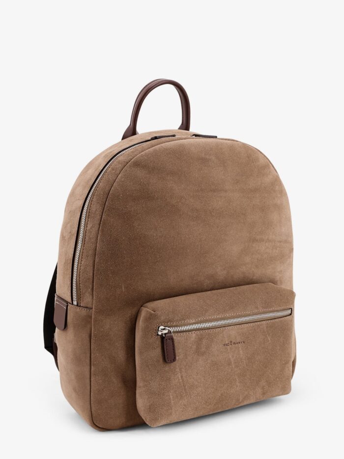 KITON CIRO PAONE Suede Backpack With Engraved Logo