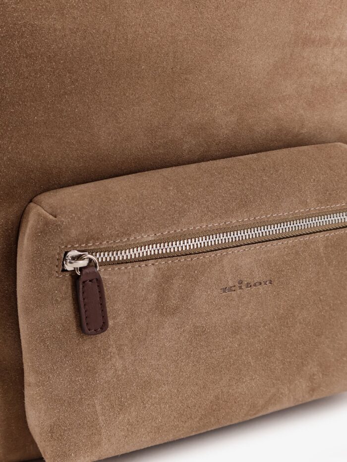 KITON CIRO PAONE Suede Backpack With Engraved Logo