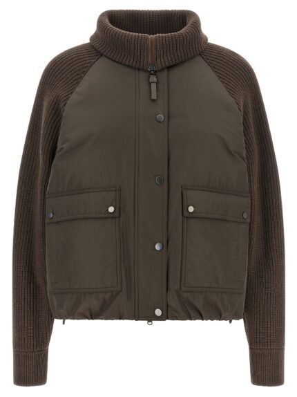 Brunello Cucinelli Knit Insert Down Jacket