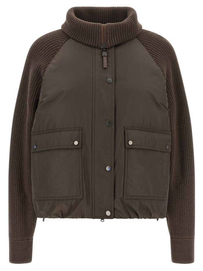 brunello cucinelli knit insert down jacket Brunello Cucinelli Knit Insert Down Jacket