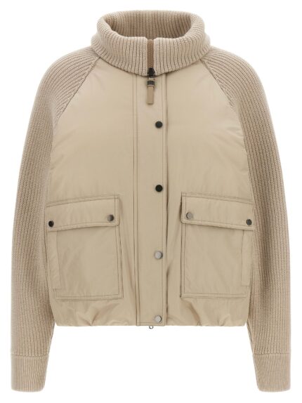 Brunello Cucinelli Knit Insert Down Jacket