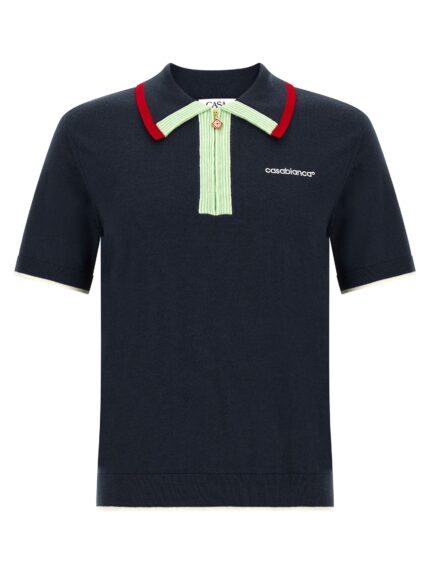 CASABLANCA Knit Polo Shirt With Zip