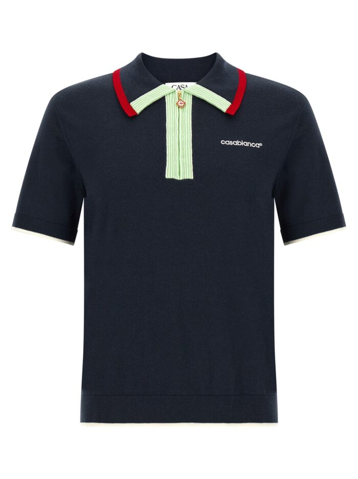 casablanca knit polo shirt with zip CASABLANCA Knit Polo Shirt With Zip