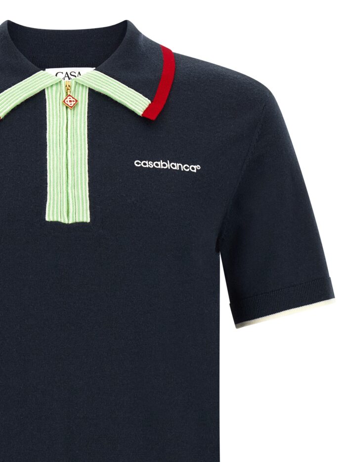 CASABLANCA Knit Polo Shirt With Zip
