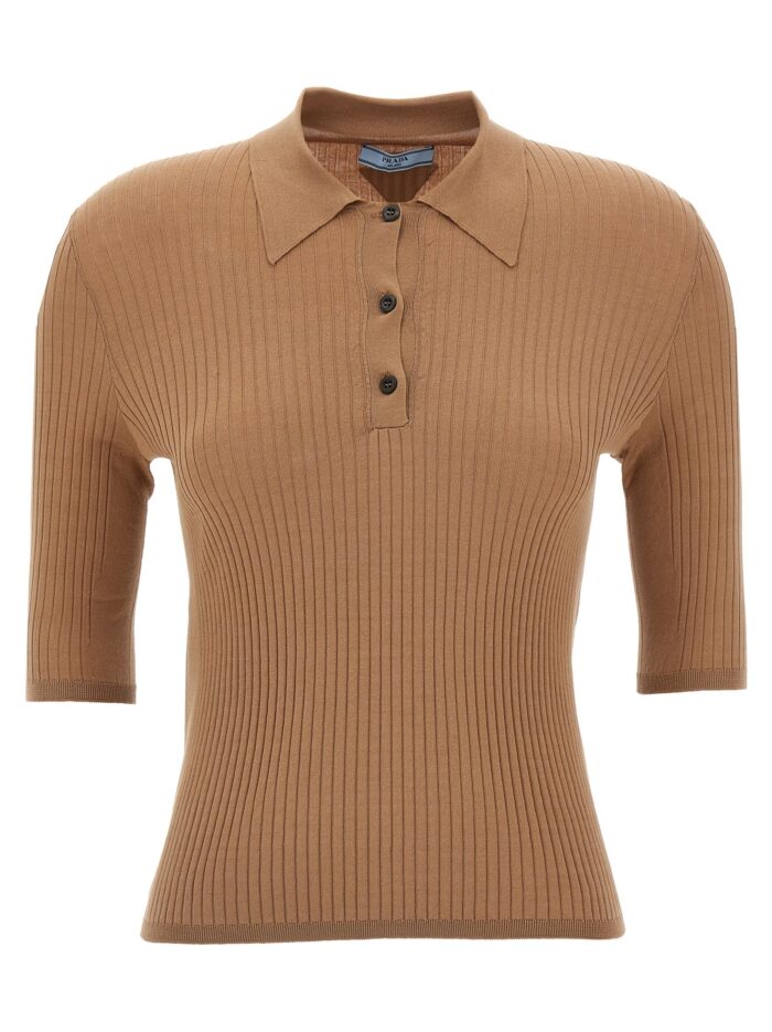 prada knitted polo shirt PRADA Knitted Polo Shirt