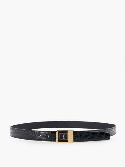 Saint Laurent La 66 Crocodile-embossed Leather Belt
