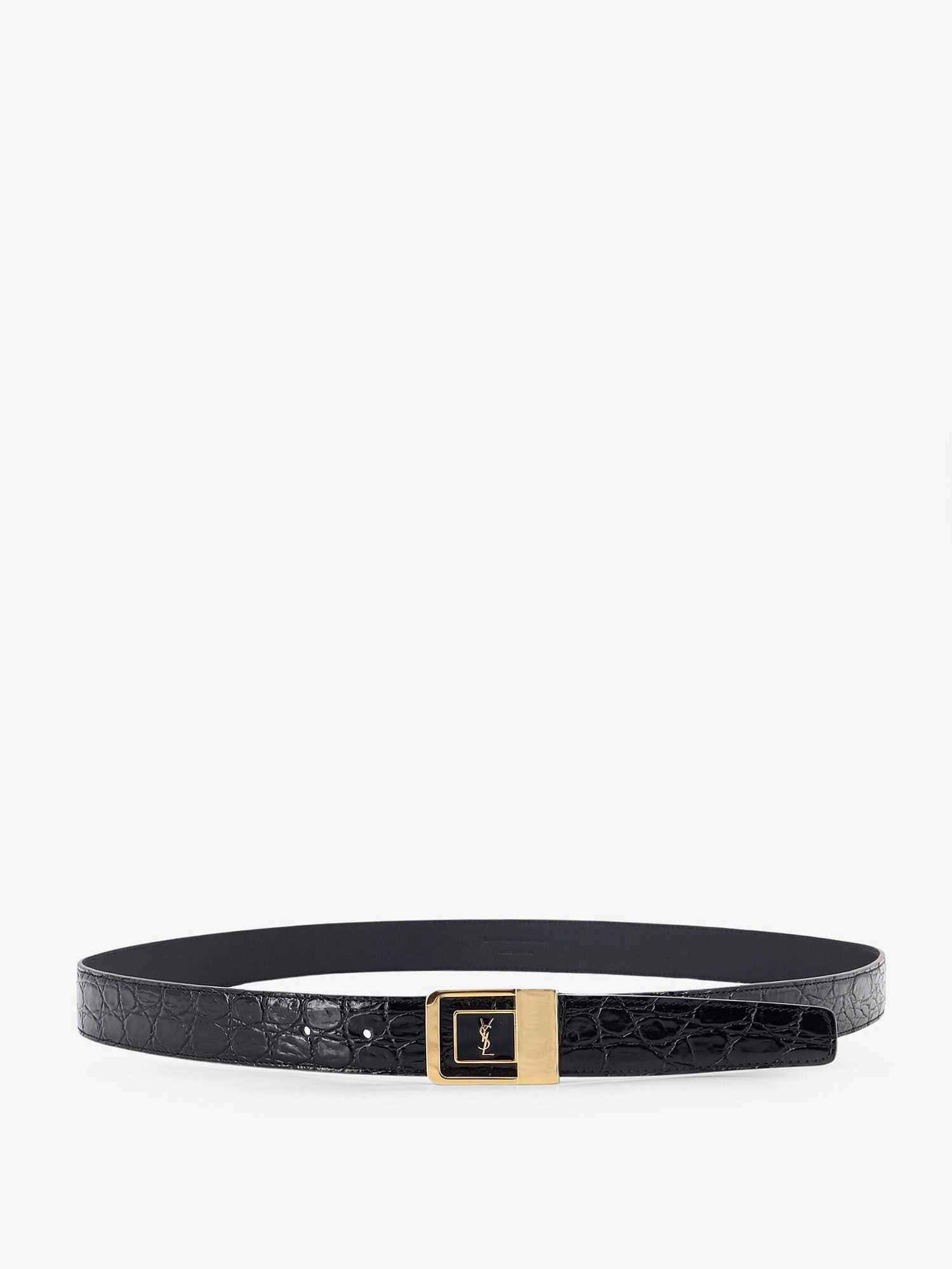 Saint Laurent La 66 Crocodile-embossed Leather Belt