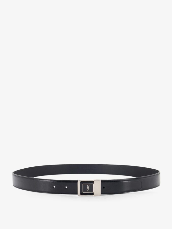 saint laurent la 66 leather belt with silver metal buckle Saint Laurent La 66 Leather Belt With Silver Metal Buckle