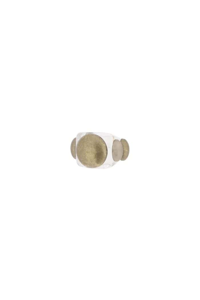 La Manso Crystal Aged Gold Ring