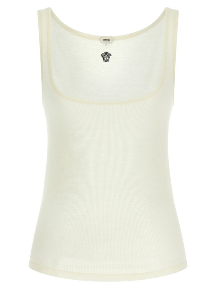 versace 'la medusa' embroidery top Versace 'La Medusa' Embroidery Top