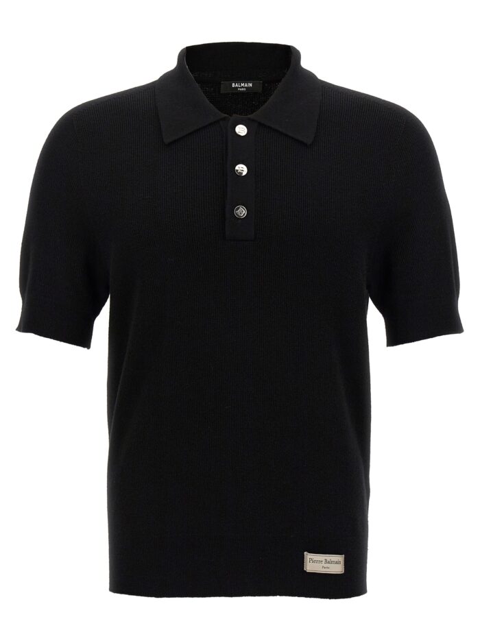 balmain 'label' polo shirt Balmain 'Label' Polo Shirt