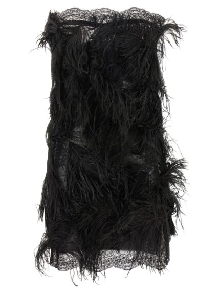 The Attico Lace And Feather Dress