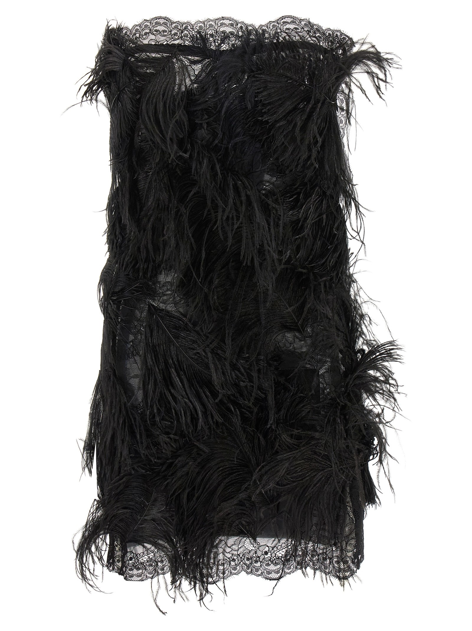 The Attico Lace And Feather Dress
