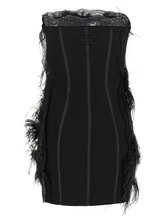 The Attico Lace And Feather Dress