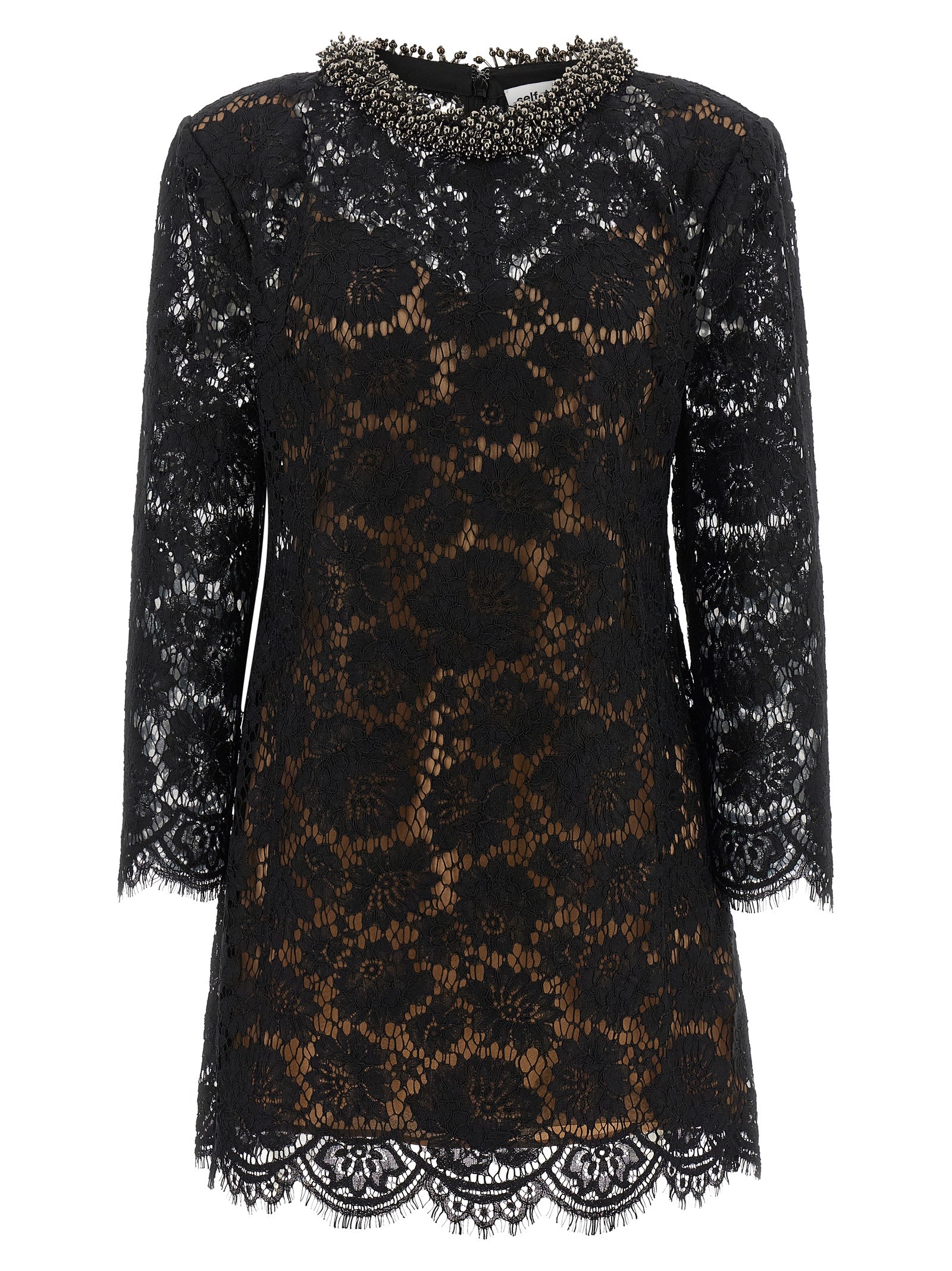 SELF PORTRAIT Black Lace Mini Dress