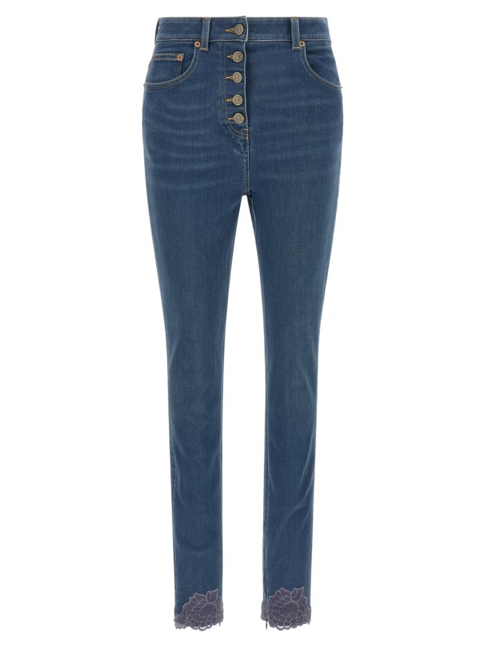valentino garavani lace insert jeans Valentino Garavani Lace Insert Jeans