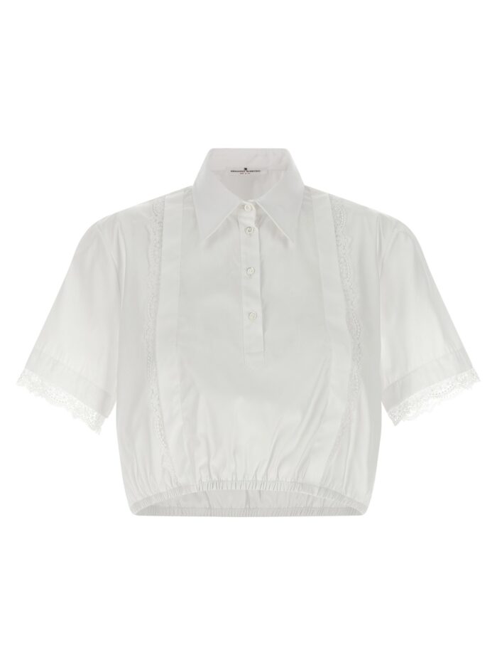 ermanno scervino lace insert shirt ERMANNO SCERVINO Lace Insert Shirt