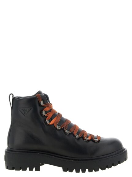 PRADA Lace-up Ankle Boots With Hooks