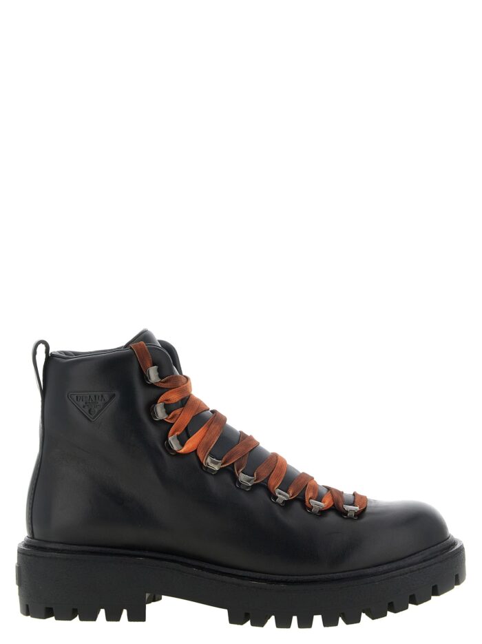 PRADA Lace-up Ankle Boots With Hooks