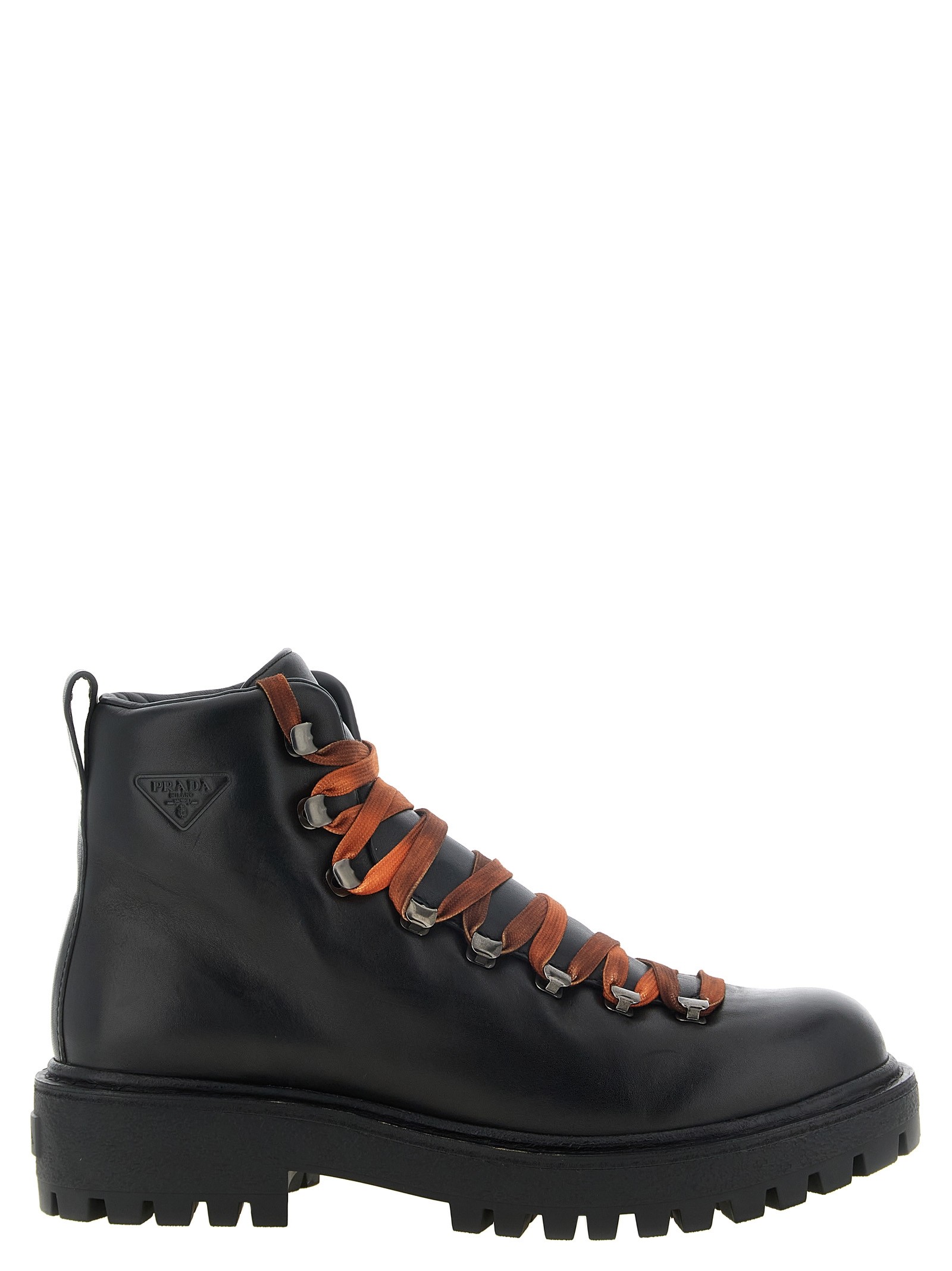PRADA Lace-up Ankle Boots With Hooks
