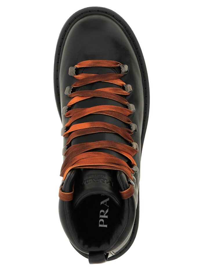 PRADA Lace-up Ankle Boots With Hooks