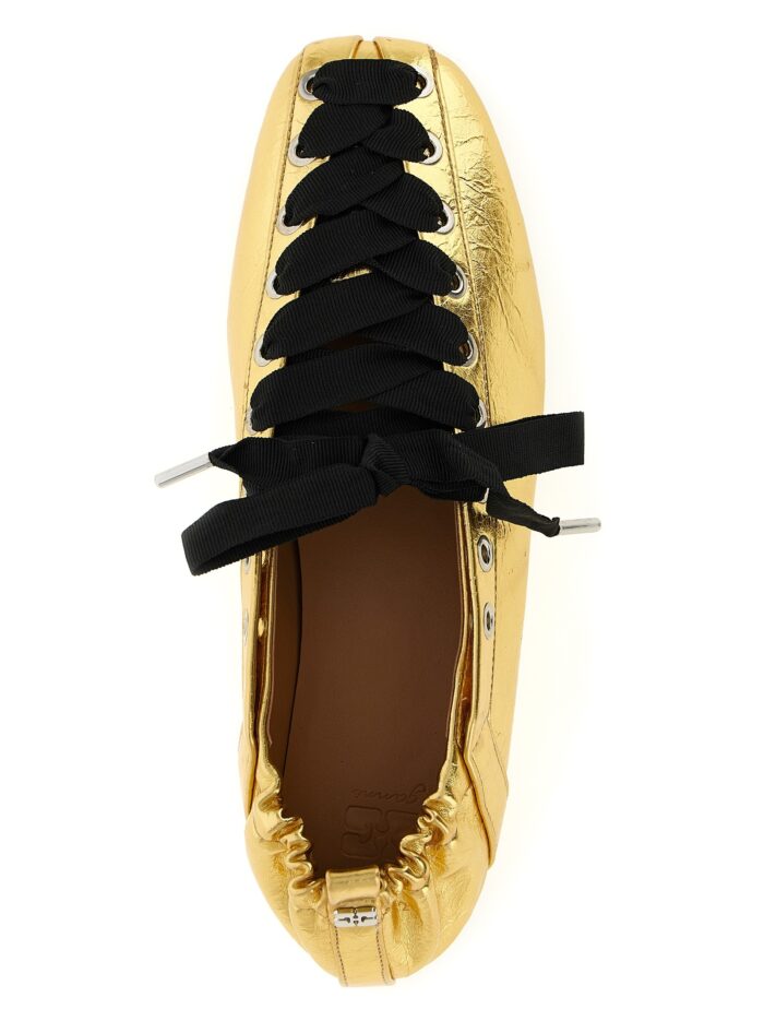 GANNI 'Lace-Up' Ballet Flats