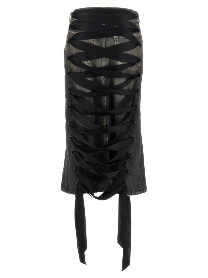 Balenciaga 'Lace Up' Denim Skirt