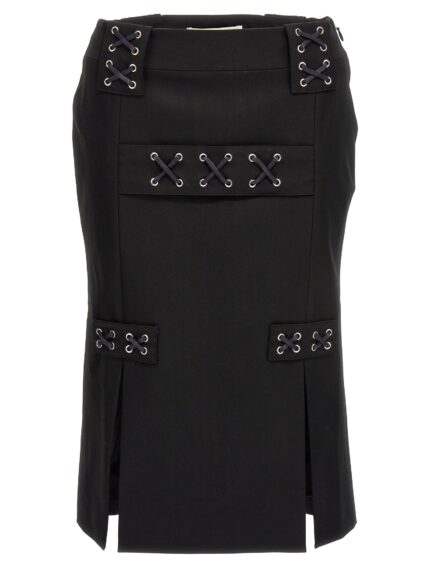 ALESSANDRA RICH Lace-up Skirt