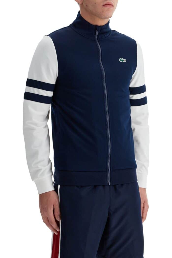 LACOSTE Full Zip Sweatshirt With Contrasting Sleeves