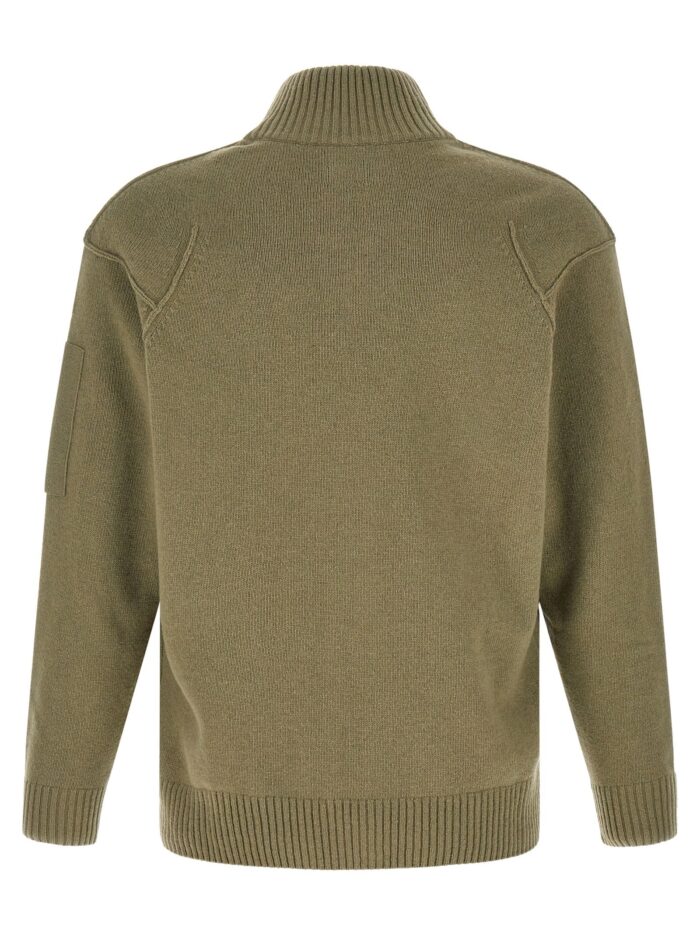 C.P. COMPANY 'Lambswool GRS' Cardigan With Lens Detail