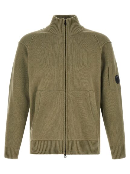 C.P. COMPANY 'Lambswool GRS' Cardigan With Lens Detail