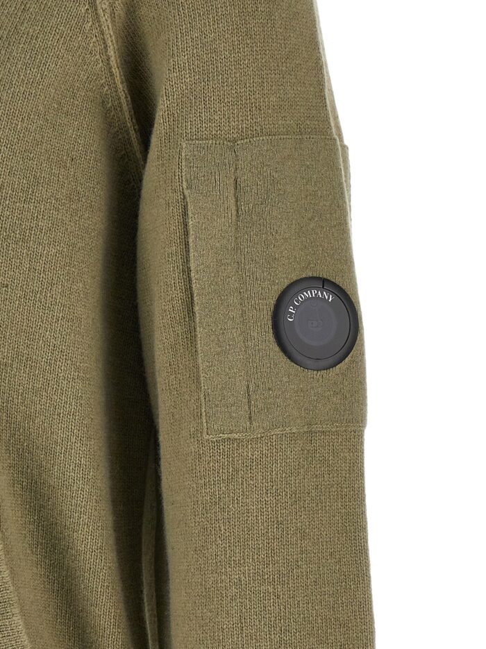 C.P. COMPANY 'Lambswool GRS' Cardigan With Lens Detail