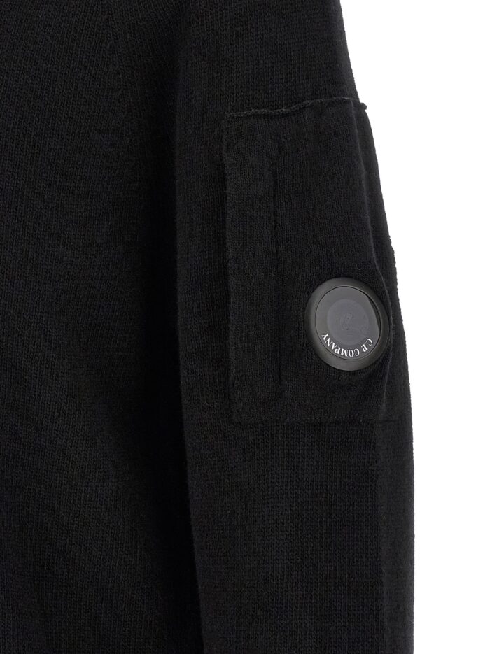 C.P. COMPANY 'Lambswool GRS' Sweater With Lens Detail