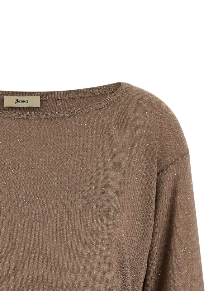 Herno Lamé And Sequin Yarn Sweater