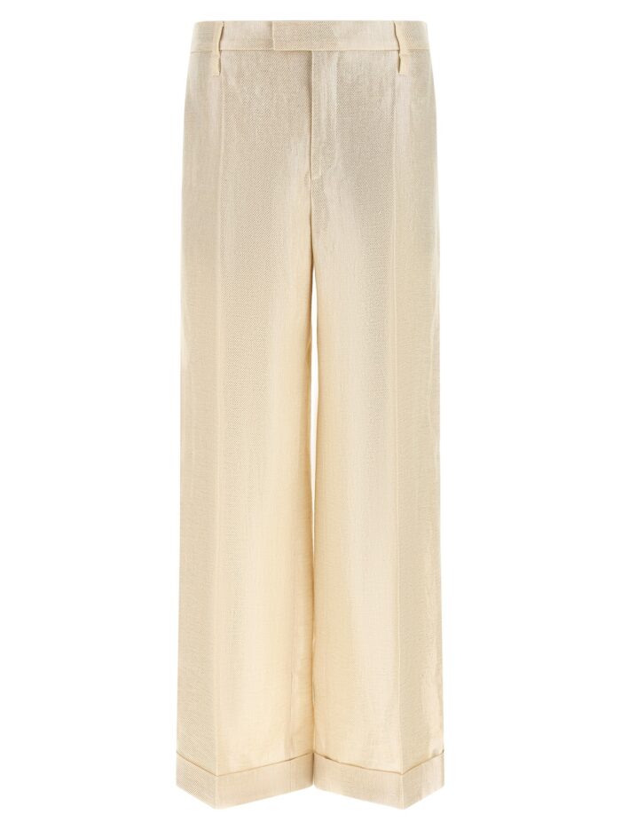 brunello cucinelli lamé linen pants Brunello Cucinelli Lamé Linen Pants