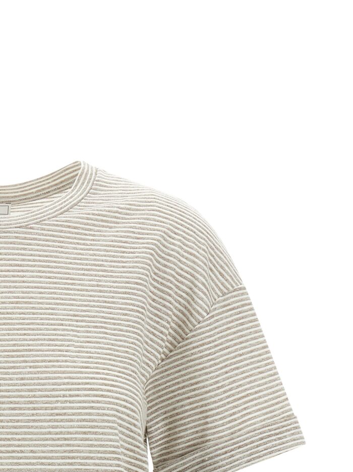 PESERICO Lamé Stripes T-shirt