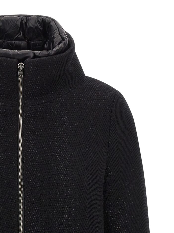 Herno Lamé Thread And Wool Coat
