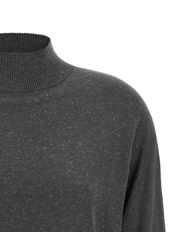 PESERICO Lamé Thread Turtleneck Sweater