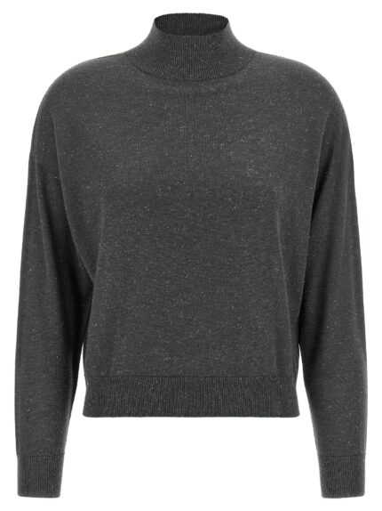 PESERICO Lamé Thread Turtleneck Sweater
