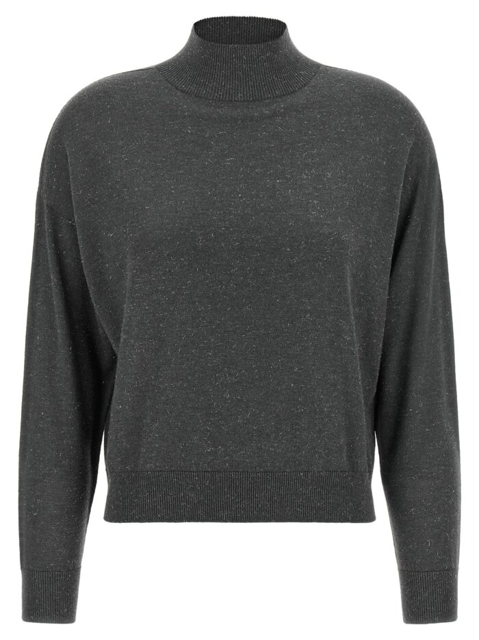 PESERICO Lamé Thread Turtleneck Sweater